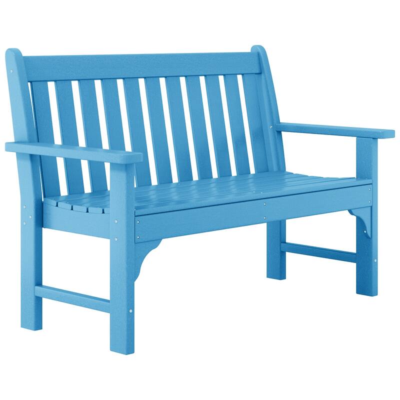 Laguna Poly 51 Inch Garden Bench - Pacific Blue