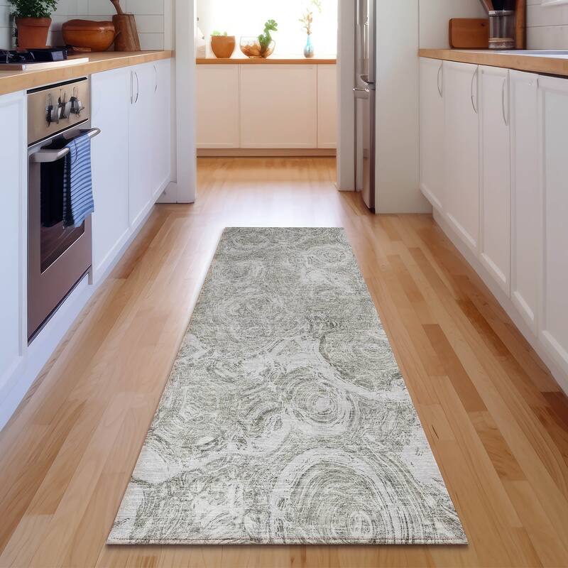Premium Washable Super Soft Abstract Modern Mayfield Rug - Ivory - 2' 3" x 7' 6" - Runner