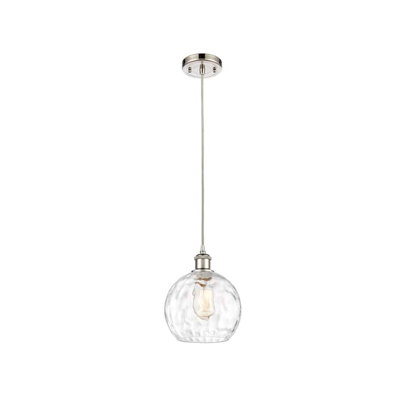 Innovations Lighting Ballston Athens Water Glass 1 Light 8" Cord Hung Mini Pendant - Polished Nickel