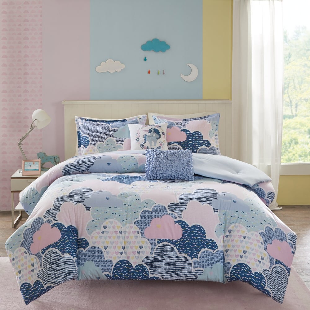 Intelligent Design Kids Cloud Blue Cotton Printed Comforter Set