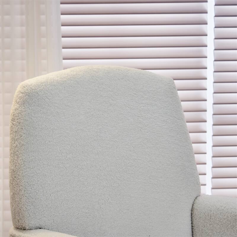 Teddy Fabric Nursery Rocking Chair With Adjustable Footrest