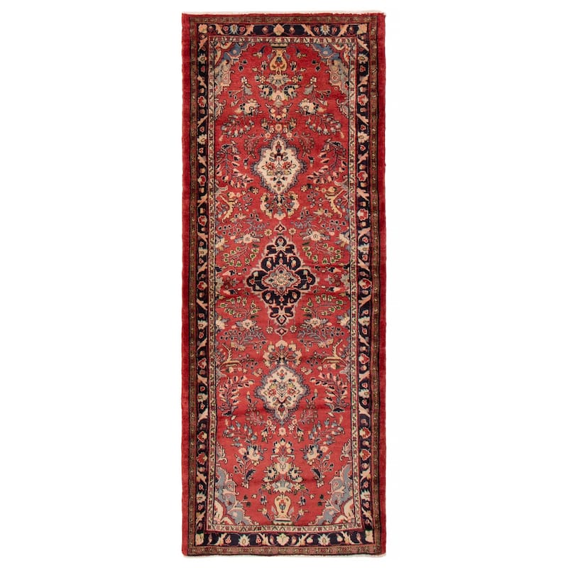 ECARPETGALLERY Hand-knotted Andelz Red Wool Rug - 3'3 x 8'11 - Red - 3'3 x 8'11