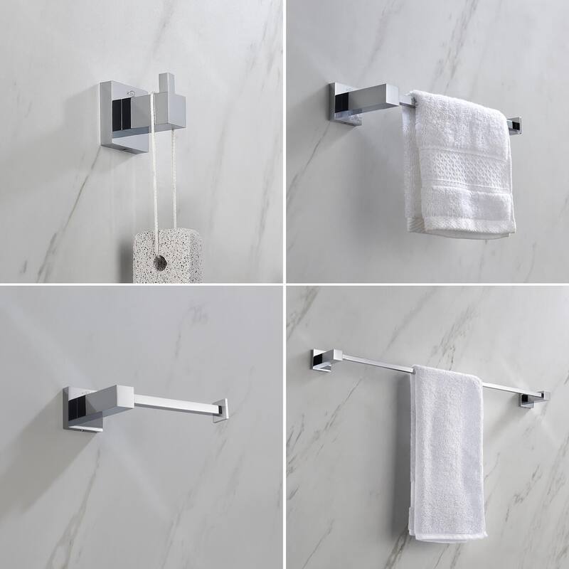 Cube 4 Piece Bathroom Hardware Set
