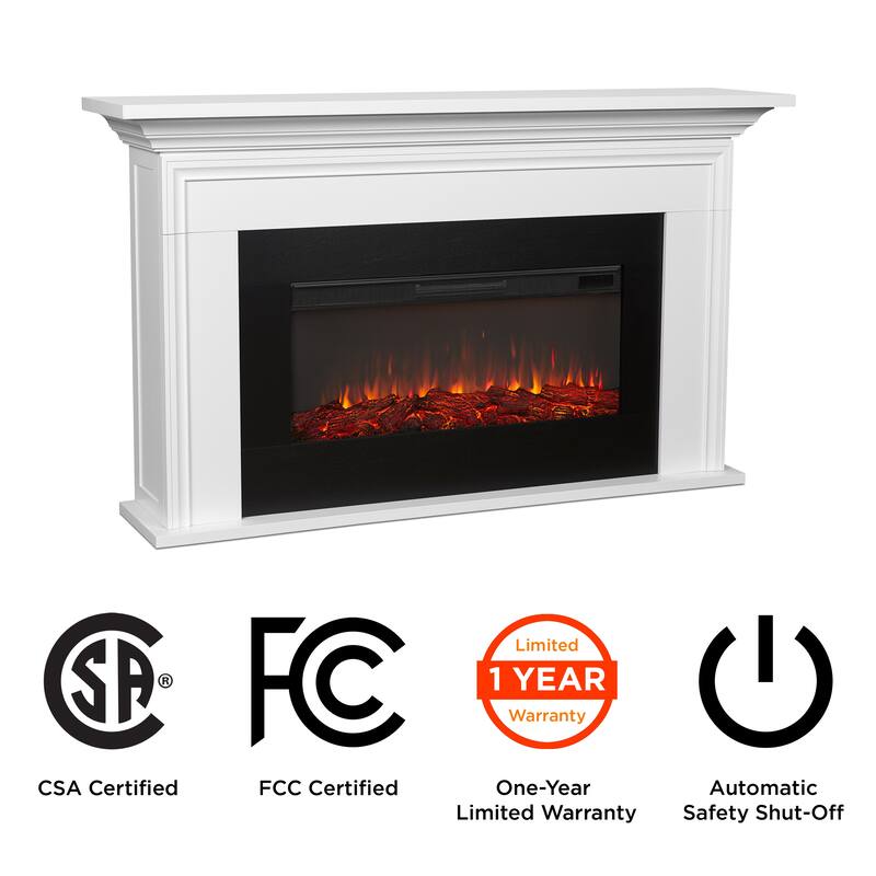 Cleo Landscape Electric Fireplace in White