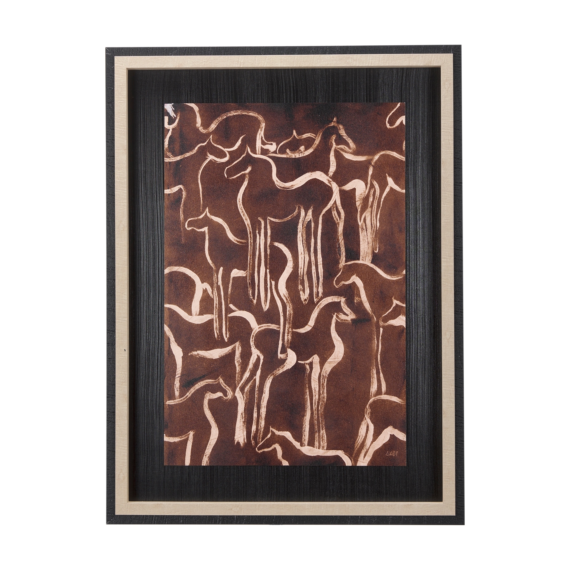 Mercana Horse Herd IV by Mercana Studio a Hand Embellished Textured Framed Art Print