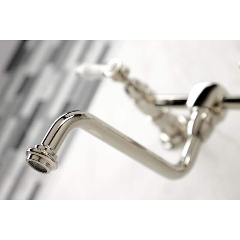 Kingston Brass Bel-Air 1.2 GPM Wall Mounted Bridge Bathroom Faucet