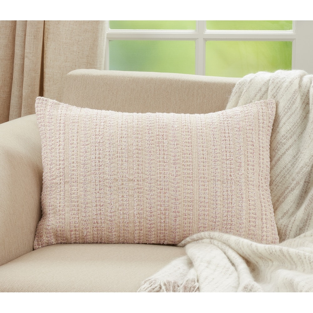 Woven Pillow With Line Design