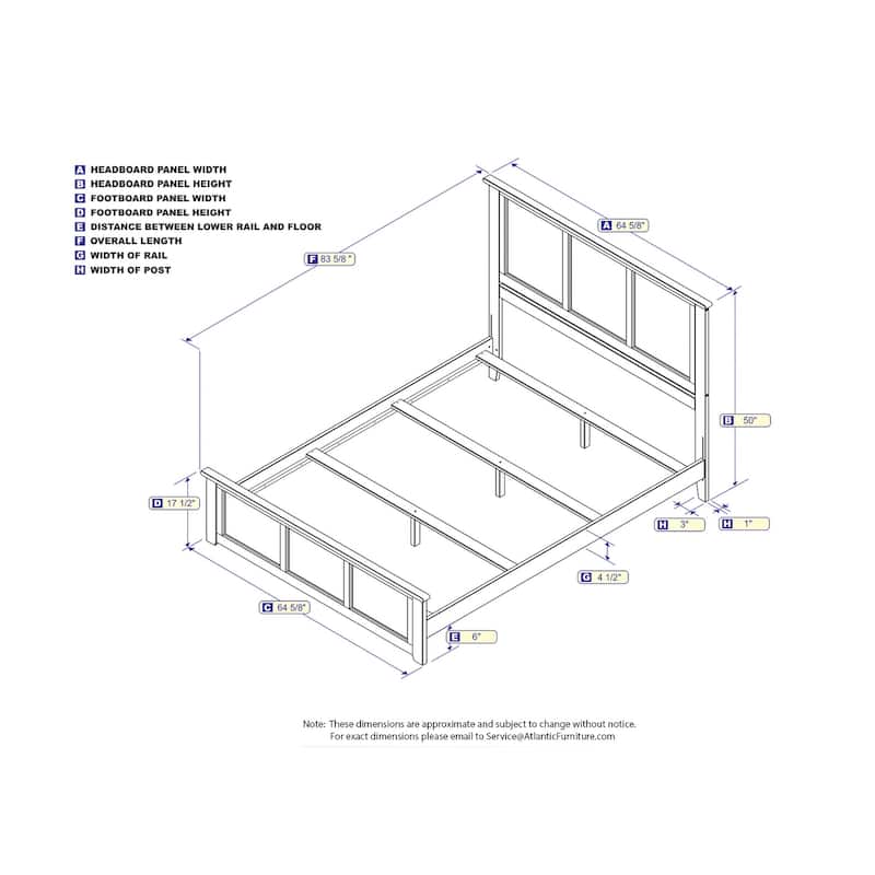 Traditional Bed with Footboard - Solid Hardwood Frame, Espresso Finish - Queen Size Bedroom Furniture