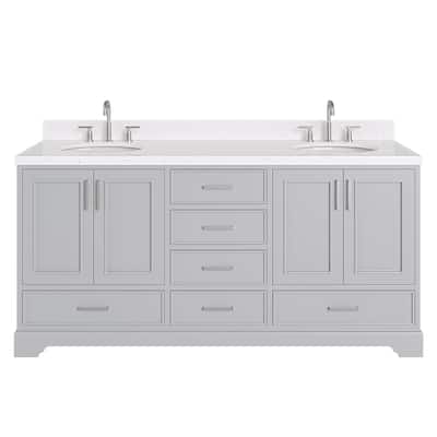 Ariel M072DCQOVO Stafford 72" Free Standing Double Basin Vanity Set