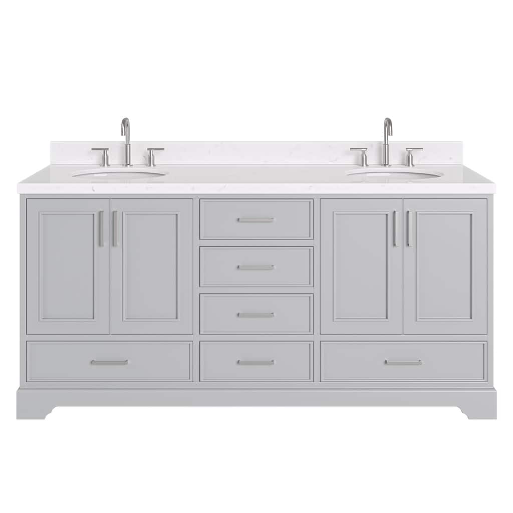 Ariel M072DCQOVO Stafford 72" Free Standing Double Basin Vanity Set