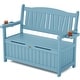 preview thumbnail 36 of 50, WINSOON All-Weather HIPS Outdoor Garden Bench, 56" Adirondack Outdoor Patio Bench Storage Blue