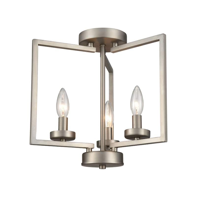 Elk Home West End Brushed Nickel Metal 3 Light Semi Flush Mount