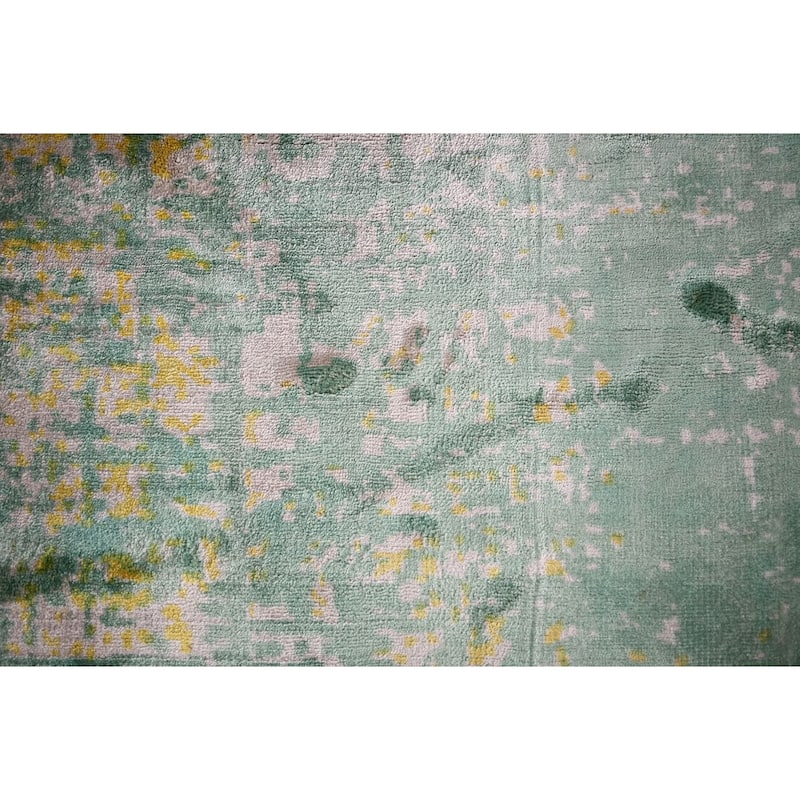 Contemporary Abstract Indian Accent Rug Handmade Wool Carpet - 4'5" X 6'5"