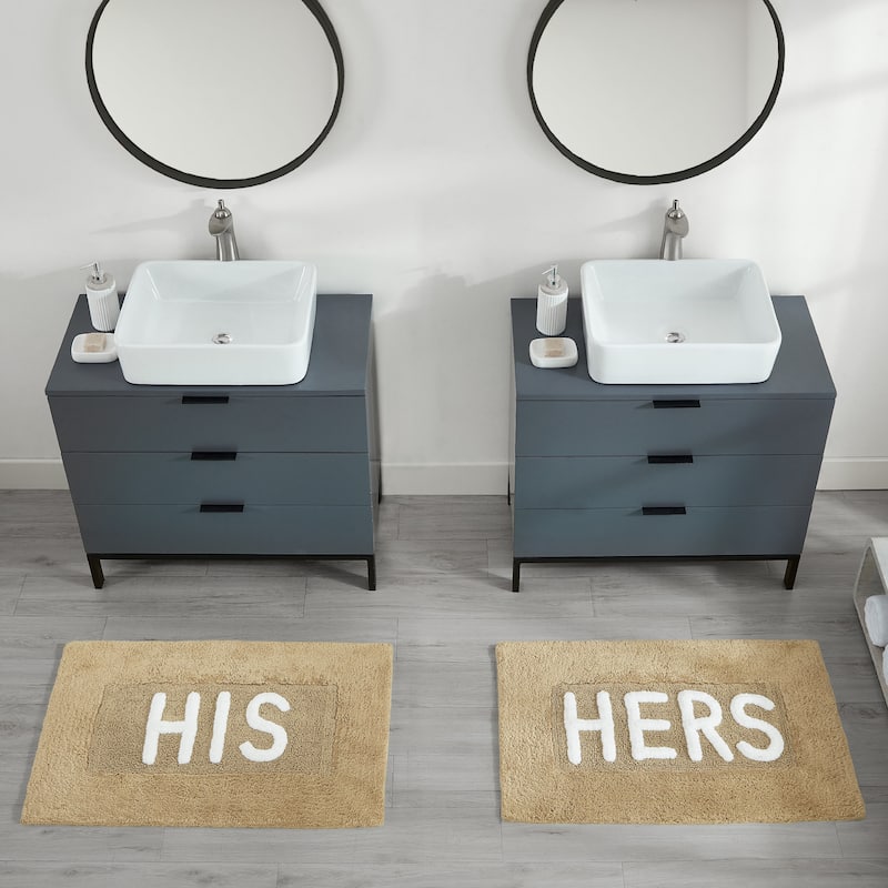 Jean Pierre HIS & HERS Cotton 2-Piece Bath Rug Set