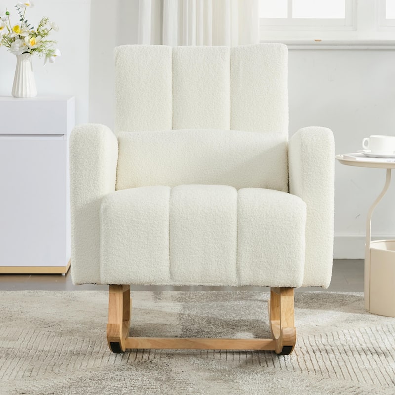 ​Plush Rocking Chair - Soft Teddy Velvet Upholstery