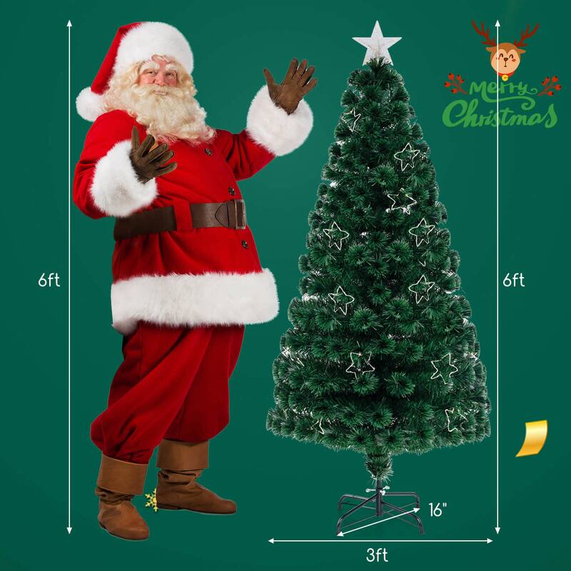 Costway 4/5/6/7 FT Artificial Xmas Tree with 130/170/230/270 Branch