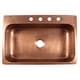 preview thumbnail 3 of 11, Angelico Copper 33" Single Bowl Drop-In Kitchen Sink with 4 Holes