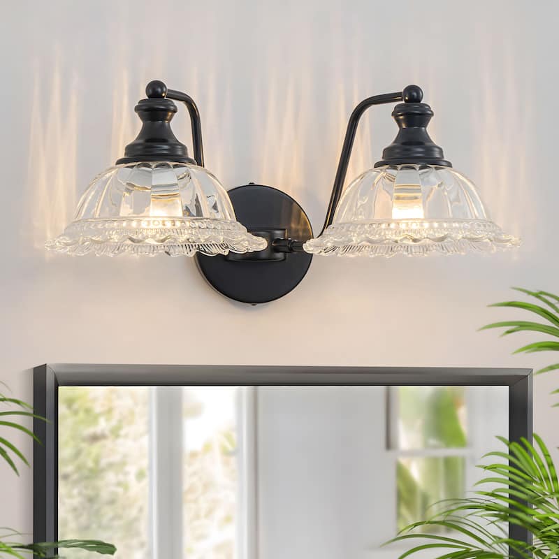 Modern Vanity Light with Crystal Glass Shade