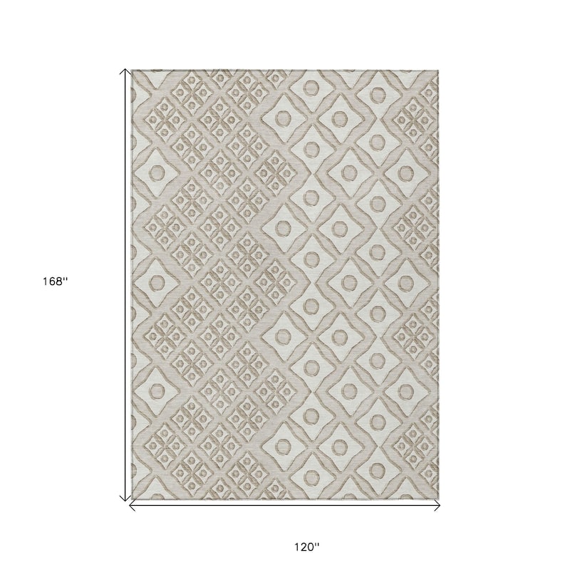 HomeRoots Geometric Transitional Rectangle Outdoor Rug