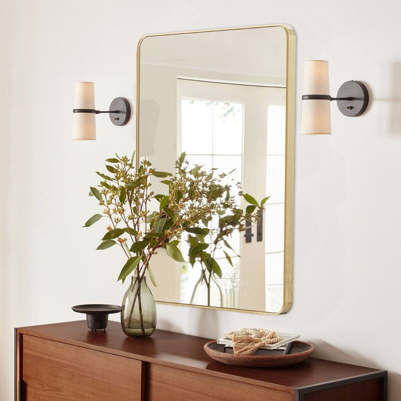 Wall Mount Bathroom Rectangle Vanity Mirror (Horizontal/Vertical)