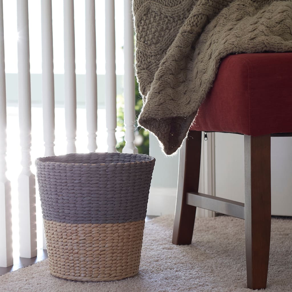 Cattail and Paper Two Tone Waste Basket