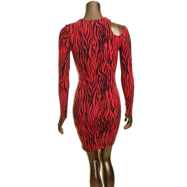 guess red bodycon dress Women's Sheath Cutout Shoulder Size X-Small - Bed Bath & Beyond Color:#27-Forest Bronzed Printed Backless Dance Drover Cowboy Threads Womens dresses Bodycon fit