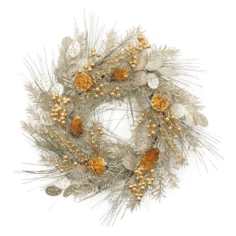 Mixed Pine Eucalyptus Berry Wreath 20"D