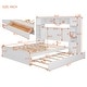 preview thumbnail 9 of 7, Queen Platform Bed Frame w/ Cabinet, Socket and Trundle Bed, White