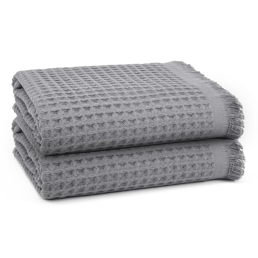 East'N Blue Lycia Turkish Cotton Waffle Bath Towel (Pack of 2)