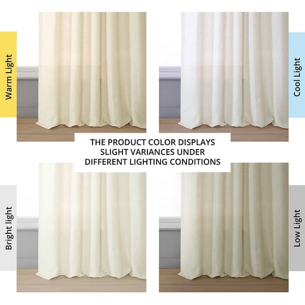 dimension image slide 2 of 7, Exclusive Fabrics Signature French Linen Sheer Curtain (1 Panel)