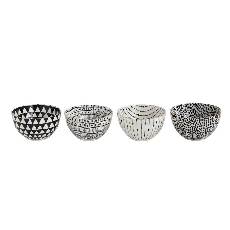 Bowls with Varying Designs - 5.0"L x 5.0"W x 2.8"H