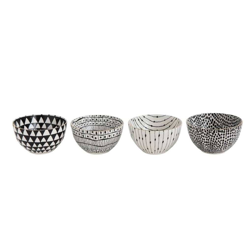 Bowls with Varying Designs - 5.0"L x 5.0"W x 2.8"H