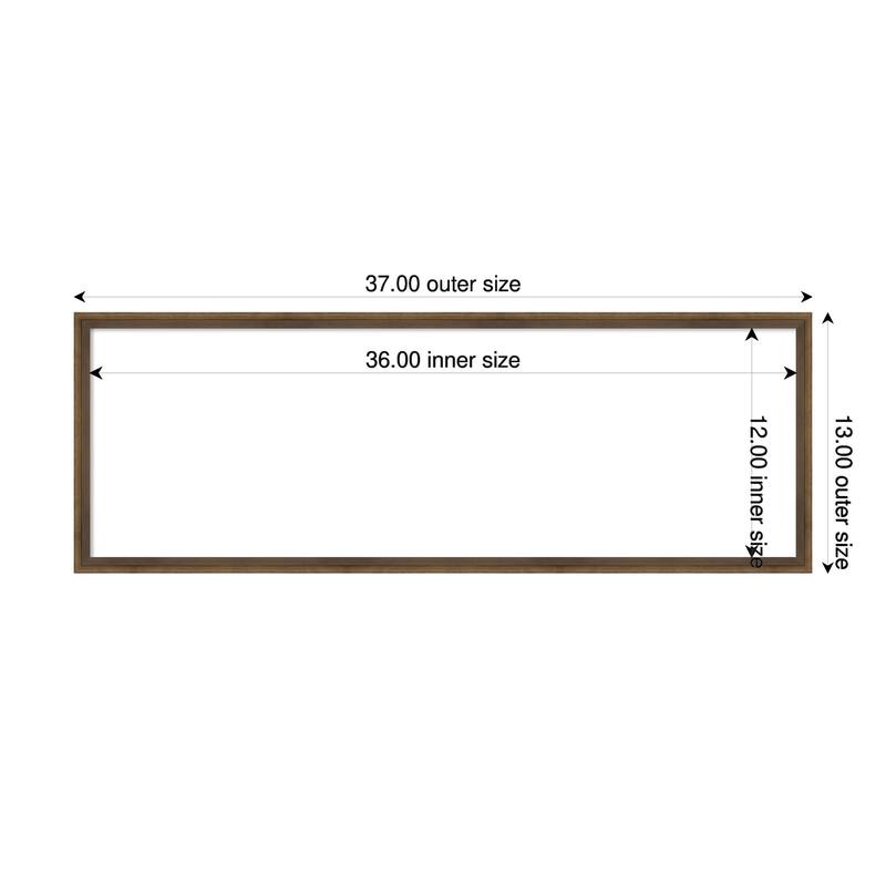 Amanti Art Lucie Black Framed Dry Erase Magnetic Board - 37 x 13 in - Lucie Light Bronze