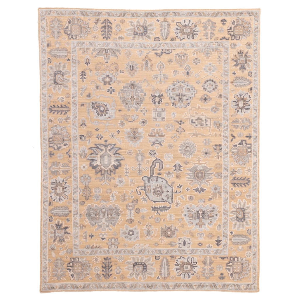 ECARPETGALLERY Hand-knotted Finest Oushak Tan Wool Rug - 8'0 x 10'3