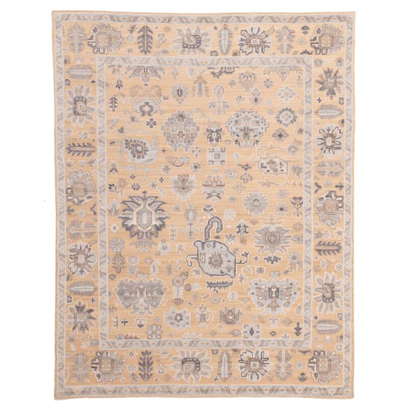 ECARPETGALLERY Hand-knotted Finest Oushak Tan Wool Rug - 8'0 x 10'3