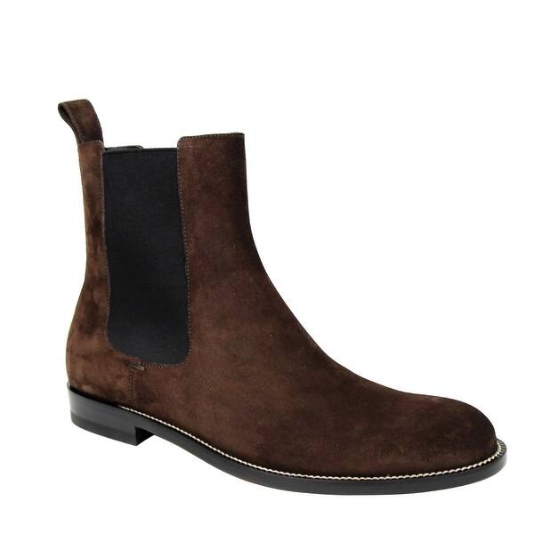 Shop Gucci Men S Dark Brown Suede Chelsea Boot With Elastic Sides 256346 2145 9 5 G 10 5 Us Overstock 28308369