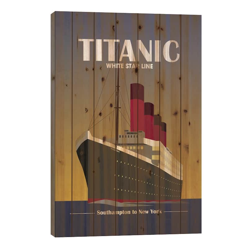 Titanic Ocean Liner Art Deco Print On Wood by Michael Tompsett - Multi ...