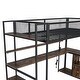 preview thumbnail 29 of 28, Metal Loft Bed Twin Size Bed Frame with Long Desk and Several Storage Shelves Under the Bed, Controllable LED & Charging Station