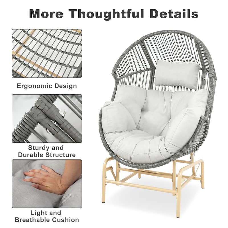 Gymojoy Outdoor Oversized Egg Basket Rocking Chair