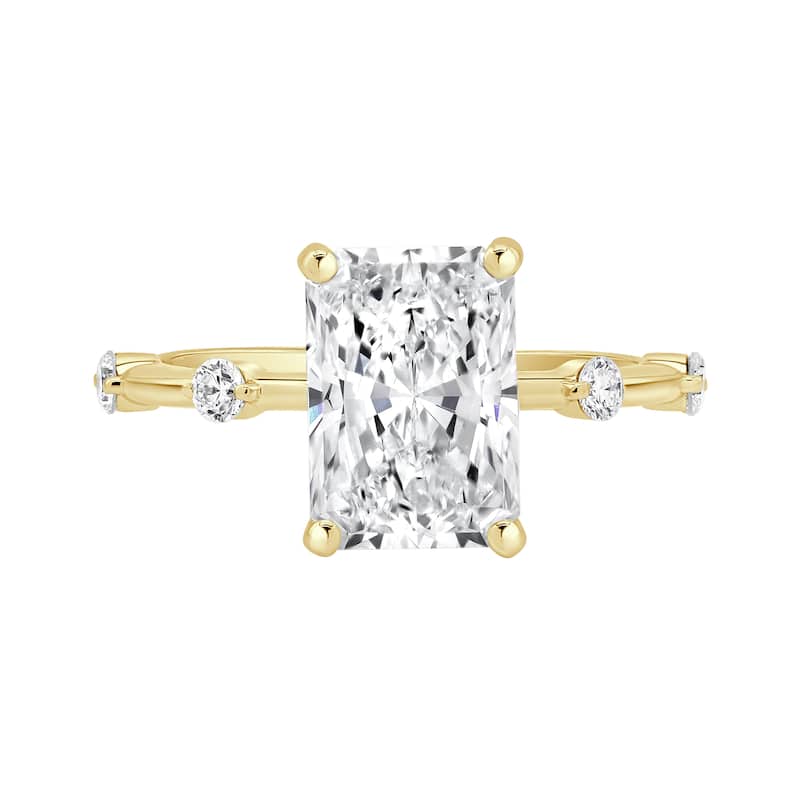 Auriya 14K Gold Tapered Emerald Lab Grown Diamond Engagement Ring 1.12 - 5.28ct. tw. (F-G, VS)