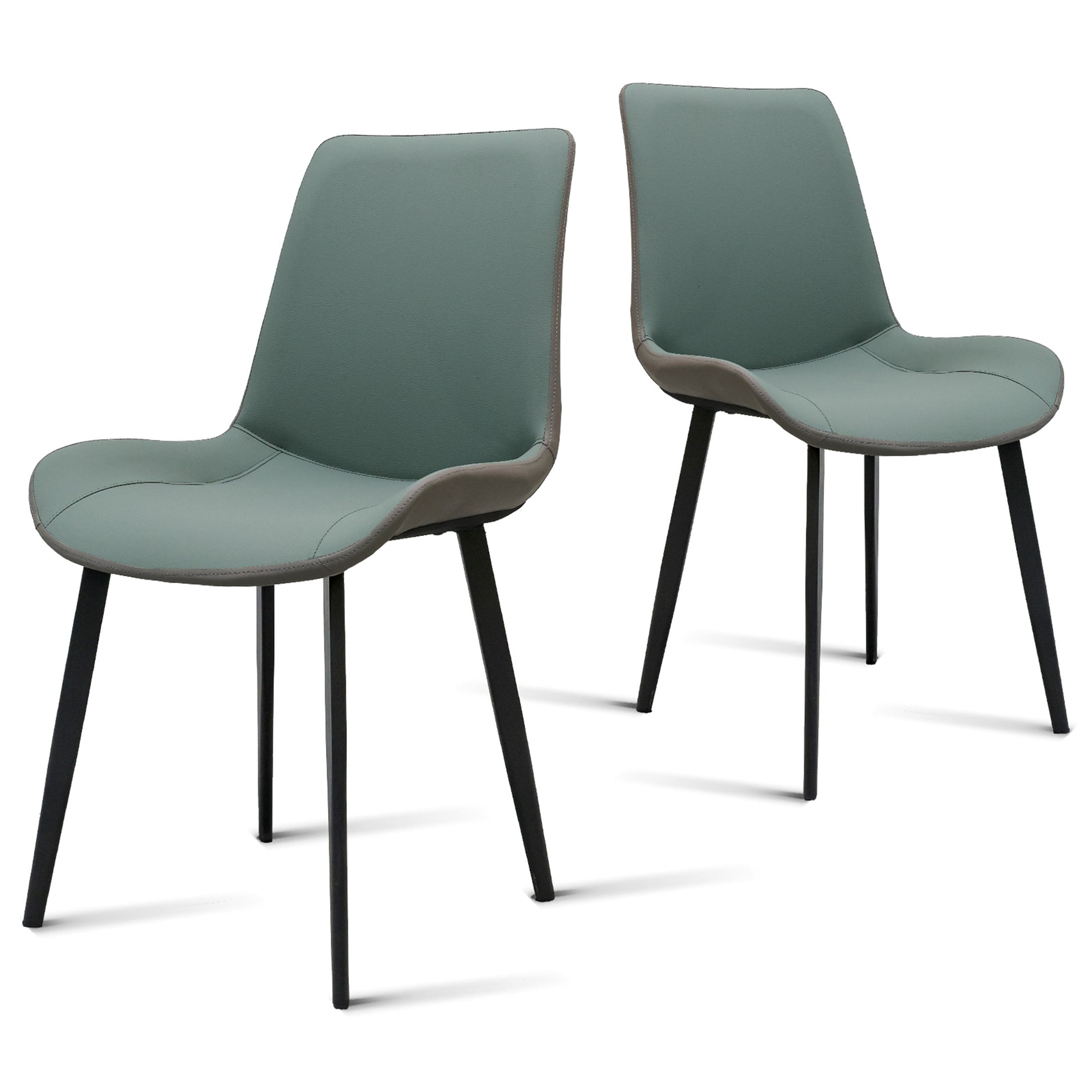 Modern Upholstered Dining Chair with Metal Legs(Set of 2)