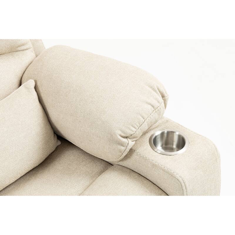 Velvet Oversized Power Lift Recliner Chair, Dual OKIN Motors & Cup Holders