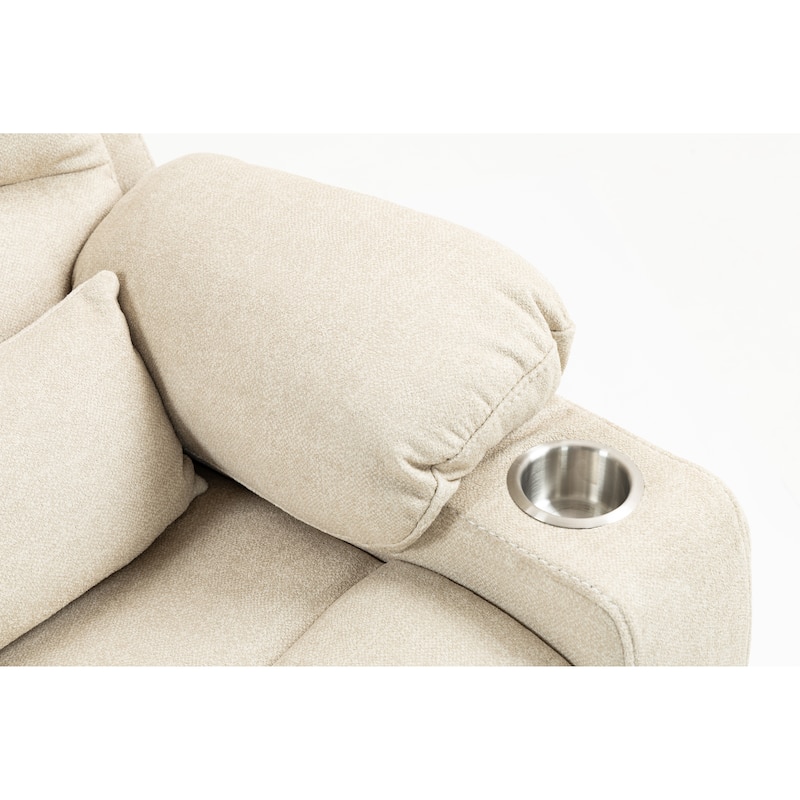 Velvet Oversized Power Lift Recliner Chair with Dual OKIN Motors, 180° Flat Lay, Cup Holders, and 400 lbs Capacity