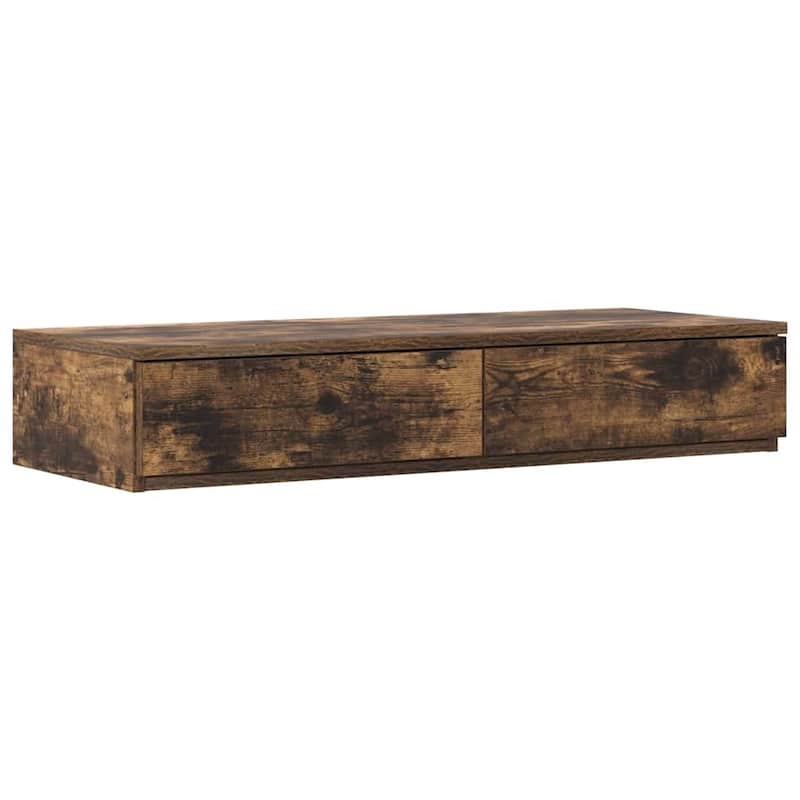 vidaXL Bed Drawers Smoked Oak 31.50 x 14.37 x 6.50 in Engineered Wood