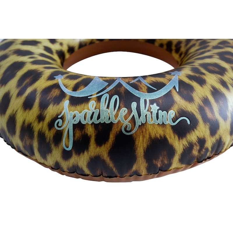 35" Inflatable Leopard Print Swimming Pool Inner Tube
