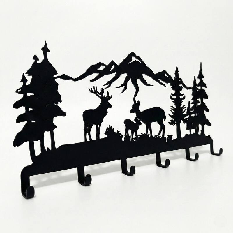 Metal Deer Family Wall Mounted Coat Rack