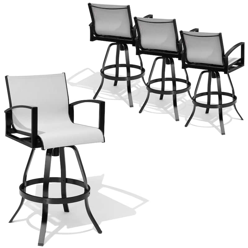 Outdoor All-weather Swivel Aluminum Bar Stools Sunbrella