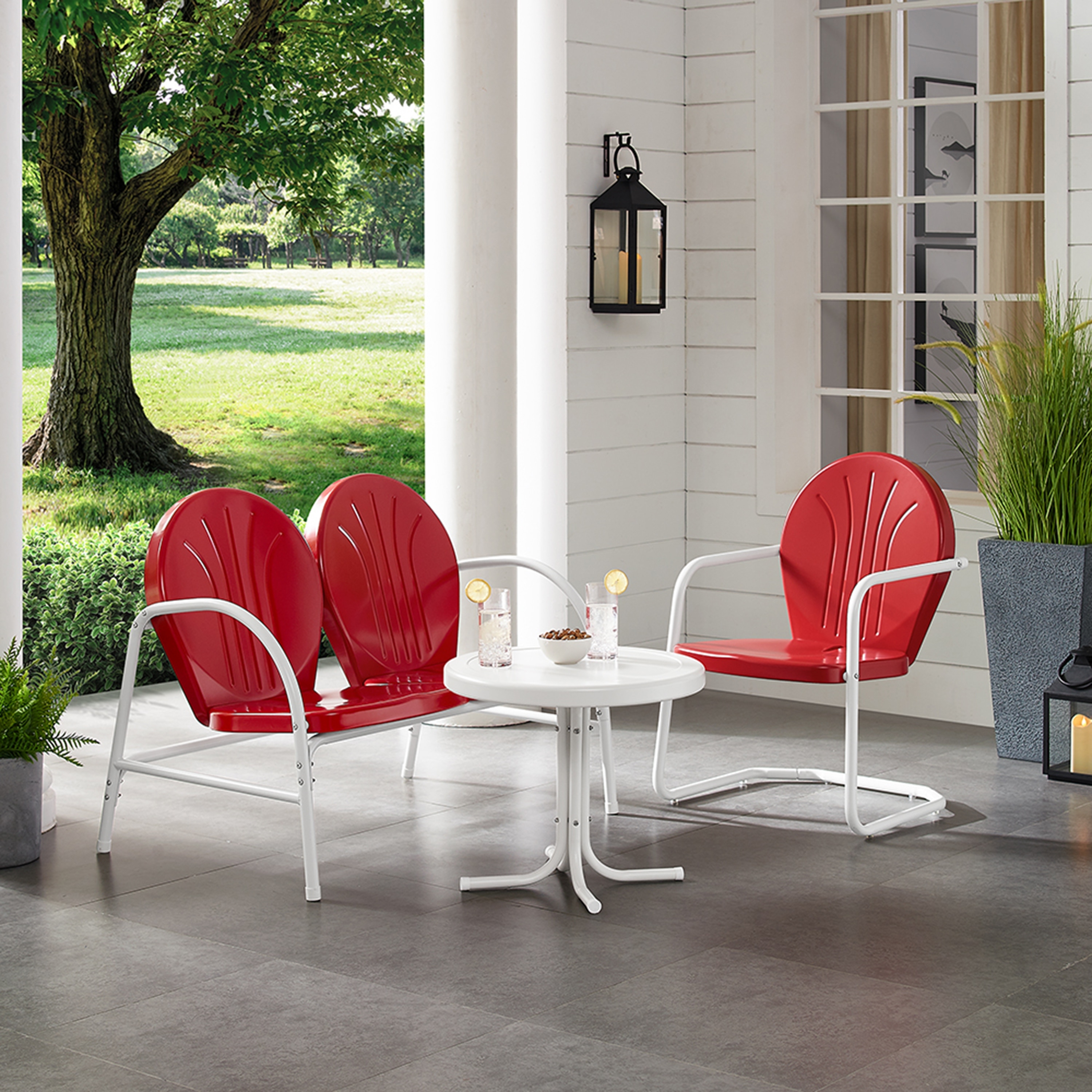 GRIFFITH METAL CHAIR IN RED FINISH
