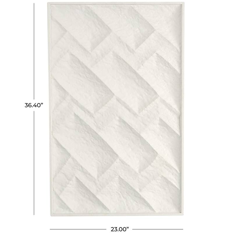 Metal Abstract Geometric Dimensional Home Wall Decor - White - Roche River Decor
