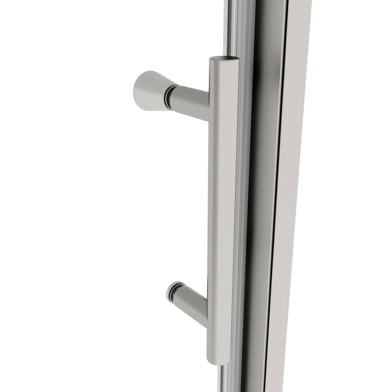 56-60 Inch Wide Pivot Shower Door - Magnetic Seal, 1/4" Tempered Glass, Reversible Matte Black/Chrome - 60 x 71